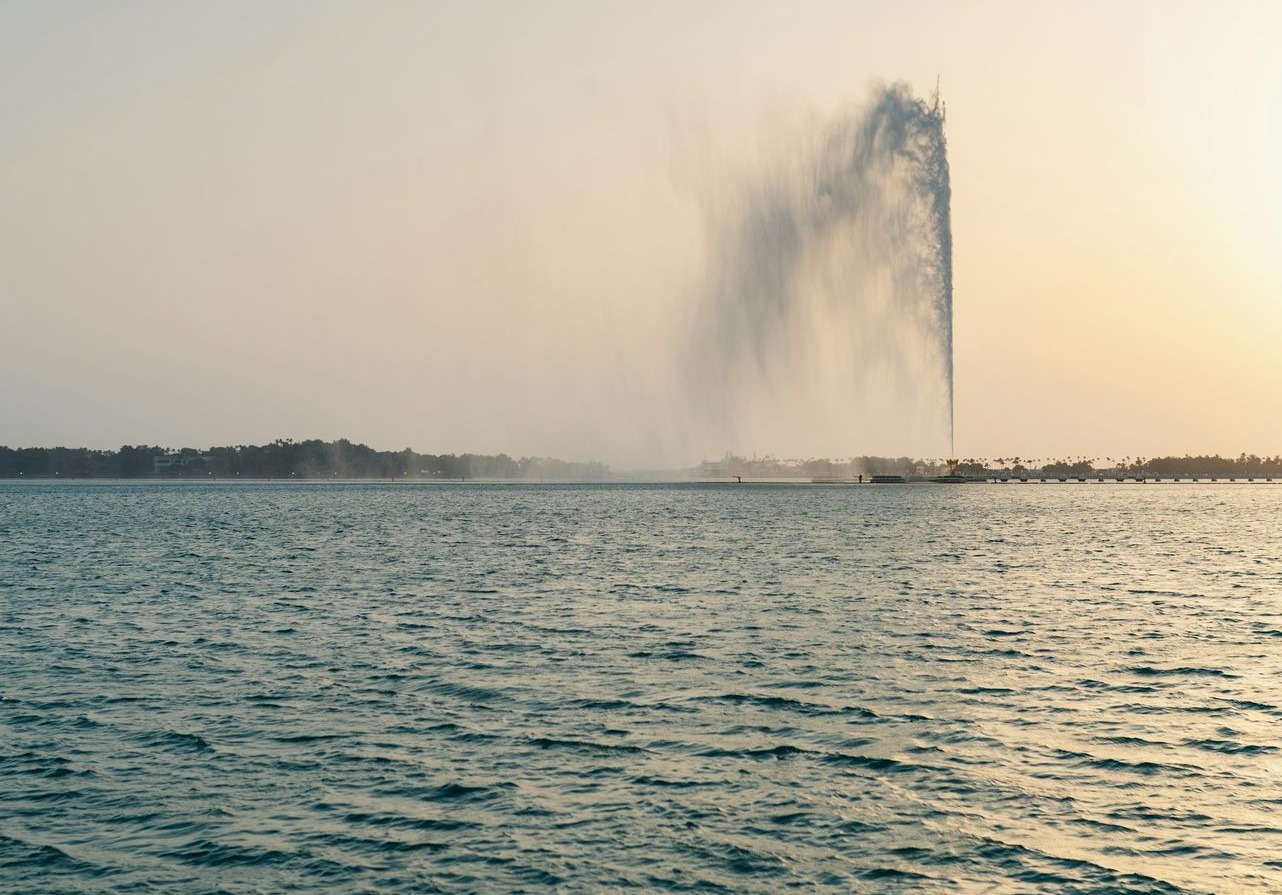a large jet spewing out water into the air
